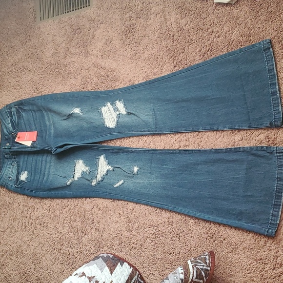 Flamingo Jeans Nwt Distressed Flare High Rise Jean Poshmark